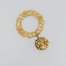CHANEL Pierce Metal Gold Tone CC Auth 198818V-5