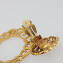 CHANEL Pierce Metal Gold Tone CC Auth 198818V-9