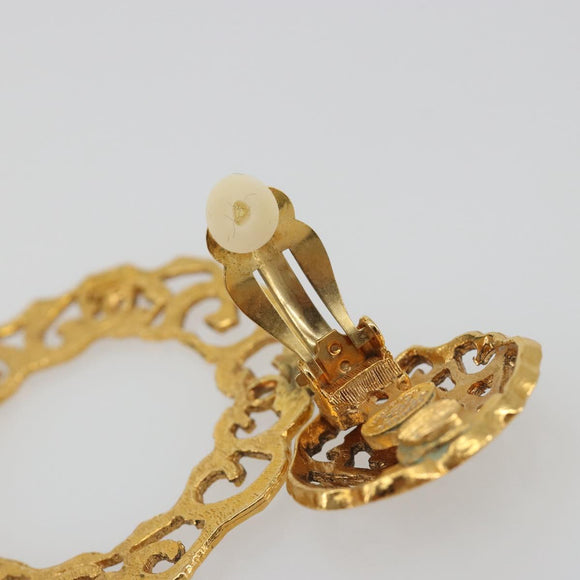 CHANEL Pierce Metal Gold Tone CC Auth 198818V