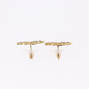 CHANEL Pierce Metal Gold Tone CC Auth 198819-10