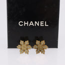 CHANEL Pierce Metal Gold Tone CC Auth 198819-12