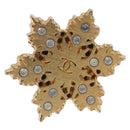 CHANEL Pierce Metal Gold Tone CC Auth 198819-6