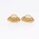 CHANEL Earring Metal Gold Tone CC Auth 198820-13