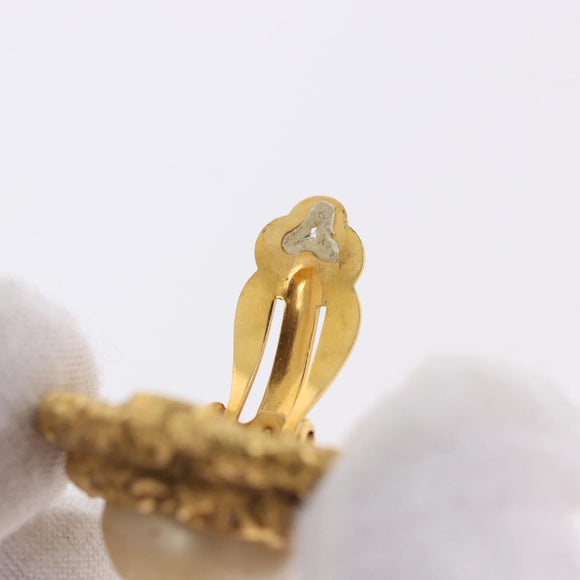 CHANEL Earring Metal Gold Tone CC Auth 198820