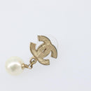 CHANEL Pierce metal Gold Tone CC Auth 198821-11