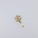CHANEL Pierce metal Gold Tone CC Auth 198821-5