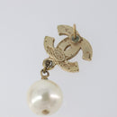 CHANEL Pierce metal Gold Tone CC Auth 198821-9