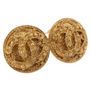 CHANEL Earring Metal Gold Tone CC Auth 198822V-1