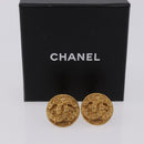 CHANEL Earring Metal Gold Tone CC Auth 198822V-14