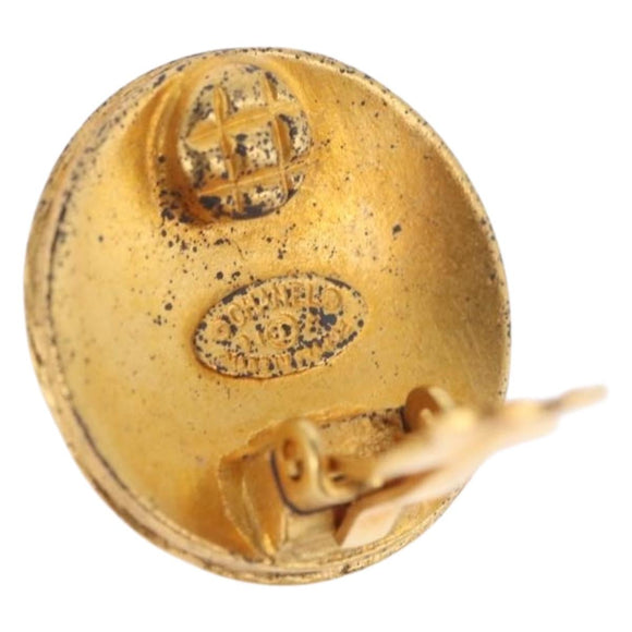 CHANEL Earring Metal Gold Tone CC Auth 198822V