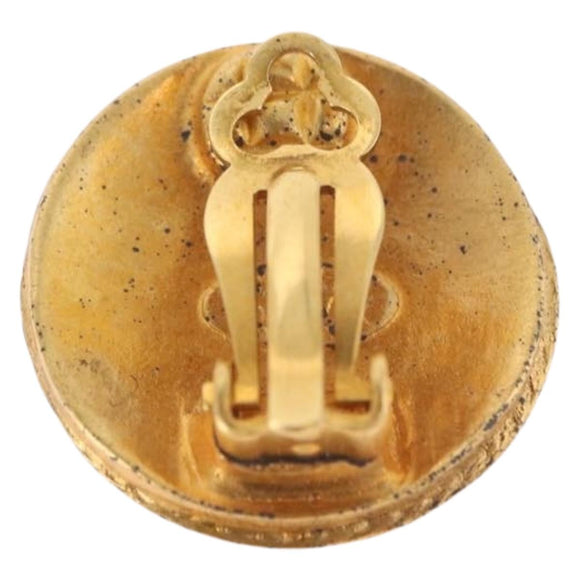 CHANEL Earring Metal Gold Tone CC Auth 198822V