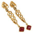 CHANEL Earring Metal Gold Tone CC Auth 198823V-1
