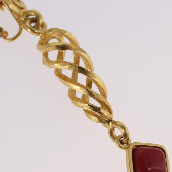 CHANEL Earring Metal Gold Tone CC Auth 198823V