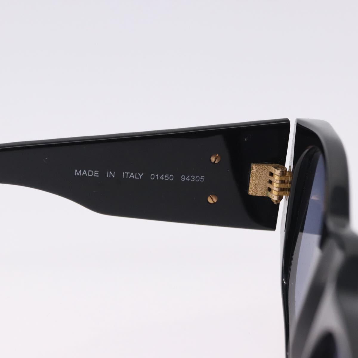 CHANEL COCO Mark Matelasse Sunglasses Plastic Black Gold CC Auth
