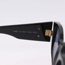 CHANEL COCO Mark Matelasse Sunglasses Plastic Black Gold CC Auth 198824-11