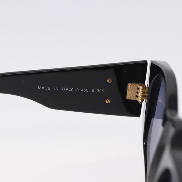 CHANEL COCO Mark Matelasse Sunglasses Plastic Black Gold CC Auth 198824