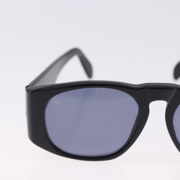CHANEL COCO Mark Matelasse Sunglasses Plastic Black Gold CC Auth 198824