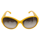 CHANEL COCO Mark Sunglasses Plastic Yellow Silver CC Auth 198826A-2