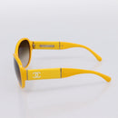 CHANEL COCO Mark Sunglasses Plastic Yellow Silver CC Auth 198826A-6