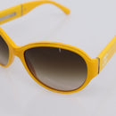 CHANEL COCO Mark Sunglasses Plastic Yellow Silver CC Auth 198826A-9