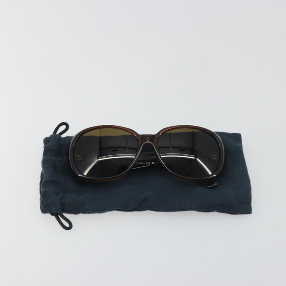 CHANEL Camelia Sunglasses Plastic Brown CC Auth 198827