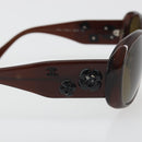 CHANEL Camelia Sunglasses Plastic Brown CC Auth 198827-8