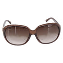 GUCCI Horsebit Sunglasses Plastic Brown Gold Auth 198829A-2