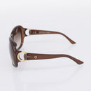 GUCCI Horsebit Sunglasses Plastic Brown Gold Auth 198829A-6