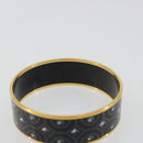 HERMES Email MM Bracelet Metal Black Gold Auth 198832M-10