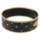 HERMES Email MM Bracelet Metal Black Gold Auth 198832M-3