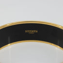 HERMES Email MM Bracelet Metal Black Gold Auth 198832M-7