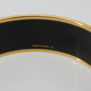 HERMES Email MM Bracelet Metal Black Gold Auth 198832M-8