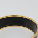 HERMES Email MM Bracelet Metal Black Gold Auth 198832M-9