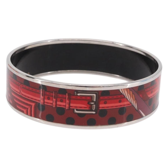 HERMES Emilel GM Bracelet metal Red Auth 198833M
