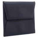 HERMES Bastia Coin Purse Leather Navy Auth 198834V-1