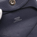 HERMES Bastia Coin Purse Leather Navy Auth 198834V-13
