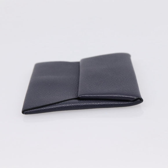 HERMES Bastia Coin Purse Leather Navy Auth 198834V