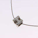 HERMES Cube Ash Necklace metal Silver Auth 198835-10