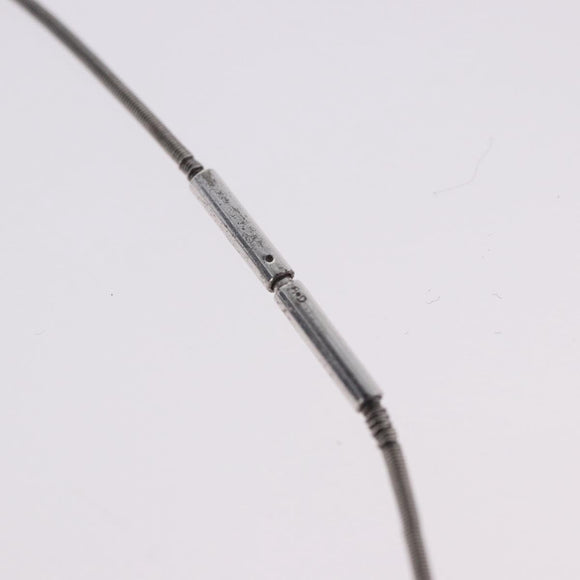 HERMES Cube Ash Necklace metal Silver Auth 198835