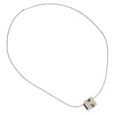 HERMES Cube Ash Necklace metal Silver Auth 198835-2