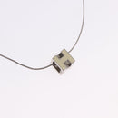 HERMES Cube Ash Necklace metal Silver Auth 198835-3
