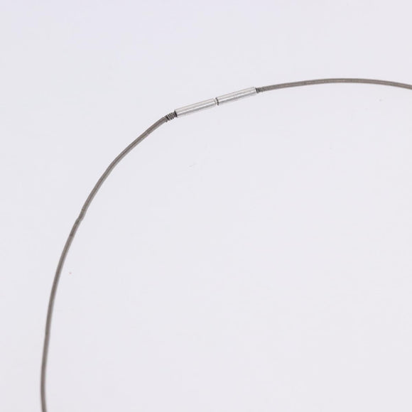 HERMES Cube Ash Necklace metal Silver Auth 198835