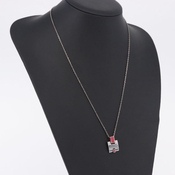 HERMES Eileen Necklace metal Silver Auth 198836V