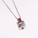 HERMES Eileen Necklace metal Silver Auth 198836V-3