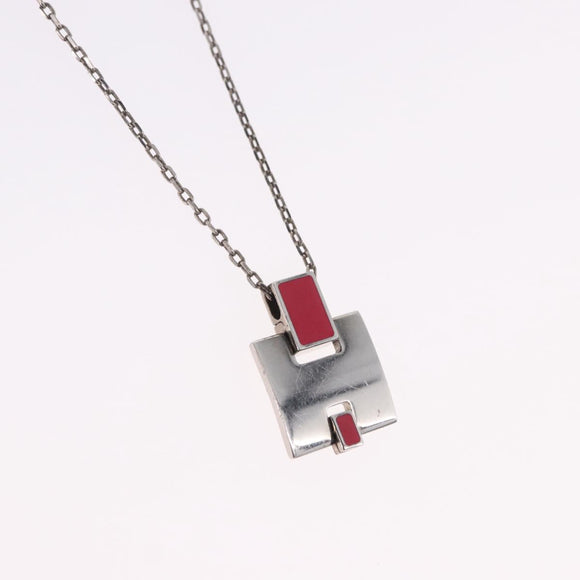 HERMES Eileen Necklace metal Silver Auth 198836V