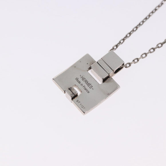 HERMES Eileen Necklace metal Silver Auth 198836V