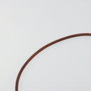 HERMES Jumbo Choker Bracelet Leather Metal Brown Gold Tone Auth 198837A-10