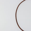 HERMES Jumbo Choker Bracelet Leather Metal Brown Gold Tone Auth 198837A-13