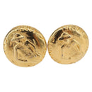 CHANEL Mademoiselle Earring Metal Gold Tone CC Auth 198838-2