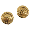 CHANEL Earring Metal Gold Tone CC Auth 198839V-1